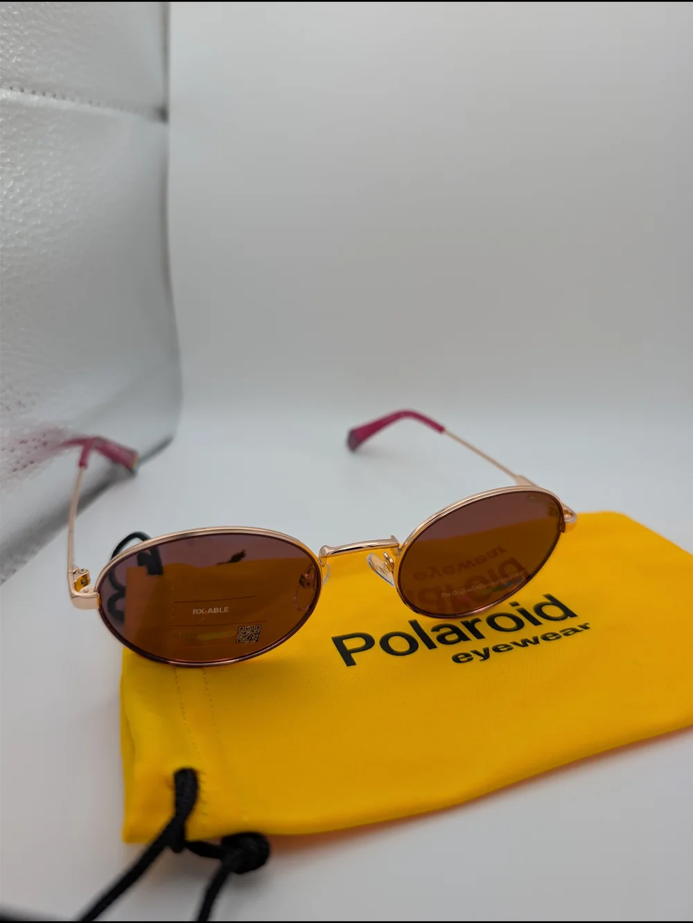 Polaroid Women’s Oval Sunglasses - Pink Frame with Brown Lenses